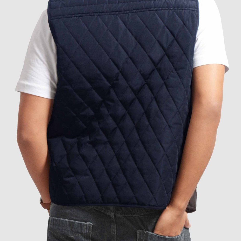 OLGYN Men’s Navy Blue Quilted Vest - Picture 2 of 4